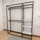 Arara Closet, Estilo Industrial, Guarda Roupas Aberto Com 17