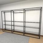 Arara Closet, Estilo Industrial, Guarda Roupas Aberto Com 17