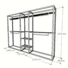 Arara Closet, Estilo Industrial, Guarda Roupas Aberto Com 17