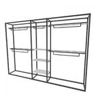 Arara Closet, Estilo Industrial, Guarda Roupas Aberto Com 17