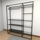 Arara Closet, Estilo Industrial, Guarda Roupas Aberto Com 17