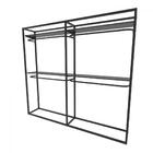 Arara Closet, Estilo Industrial, Guarda Roupas Aberto Com 18