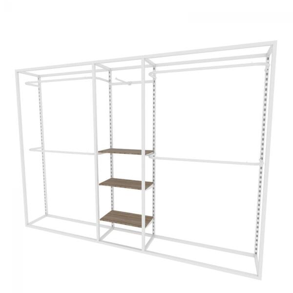 Arara Closet, Estilo Industrial, Guarda Roupas Aberto Com 18