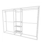 Arara Closet, Estilo Industrial, Guarda Roupas Aberto Com 18