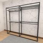 Arara Closet, Estilo Industrial, Guarda Roupas Aberto Com 18