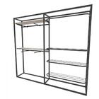 Arara Closet, Estilo Industrial, Guarda Roupas Aberto Com 18