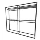 Arara Closet, Estilo Industrial, Guarda Roupas Aberto Com 18