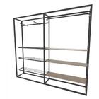 Arara Closet, Estilo Industrial, Guarda Roupas Aberto Com 18