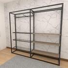 Arara Closet, Estilo Industrial, Guarda Roupas Aberto Com 18