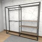 Arara Closet, Estilo Industrial, Guarda Roupas Aberto Com 18