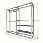 Arara Closet, Estilo Industrial, Guarda Roupas Aberto Com 18