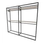 Arara Closet, Estilo Industrial, Guarda Roupas Aberto Com 18