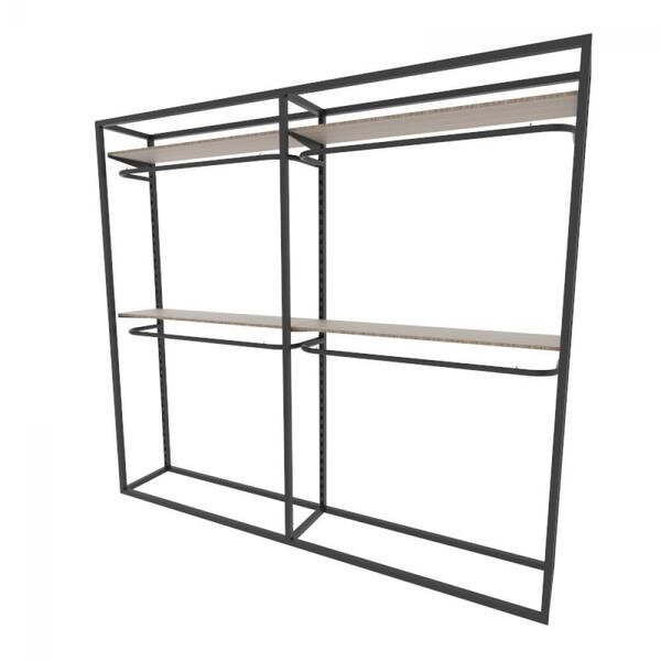 Arara Closet, Estilo Industrial, Guarda Roupas Aberto Com 18