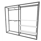 Arara Closet, Estilo Industrial, Guarda Roupas Aberto Com 18