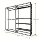 Arara Closet, Estilo Industrial, Guarda Roupas Aberto Com 18