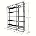 Arara Closet, Estilo Industrial, Guarda Roupas Aberto Com 18