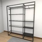 Arara Closet, Estilo Industrial, Guarda Roupas Aberto Com 18