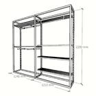 Arara Closet, Estilo Industrial, Guarda Roupas Aberto Com 18