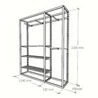 Arara Closet, Estilo Industrial, Guarda Roupas Aberto Com 18