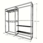 Arara Closet, Estilo Industrial, Guarda Roupas Aberto Com 18