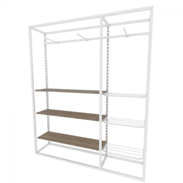 Arara Closet, Estilo Industrial, Guarda Roupas Aberto Com 19