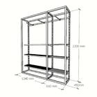 Arara Closet, Estilo Industrial, Guarda Roupas Aberto Com 19