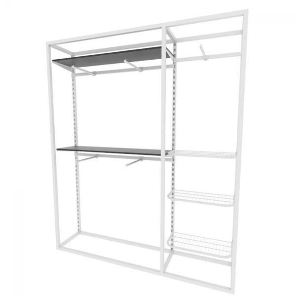 Arara Closet, Estilo Industrial, Guarda Roupas Aberto Com 19