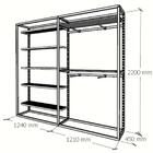 Arara Closet, Estilo Industrial, Guarda Roupas Aberto Com 19