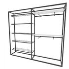 Arara Closet, Estilo Industrial, Guarda Roupas Aberto Com 19