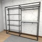 Arara Closet, Estilo Industrial, Guarda Roupas Aberto Com 19