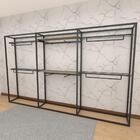 Arara Closet, Estilo Industrial, Guarda Roupas Aberto Com 19