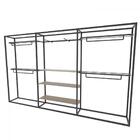 Arara Closet, Estilo Industrial, Guarda Roupas Aberto Com 19