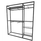 Arara Closet, Estilo Industrial, Guarda Roupas Aberto Com 19