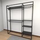 Arara Closet, Estilo Industrial, Guarda Roupas Aberto Com 20