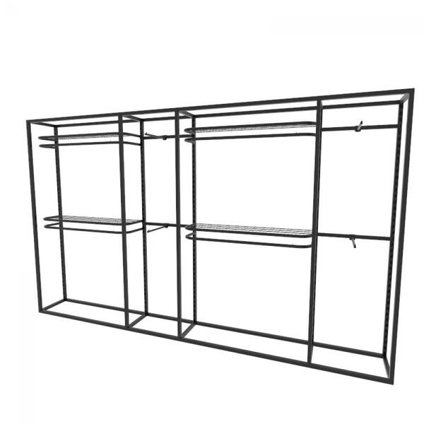 Arara Closet, Estilo Industrial, Guarda Roupas Aberto Com 20