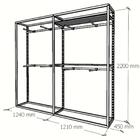 Arara Closet, Estilo Industrial, Guarda Roupas Aberto Com 20