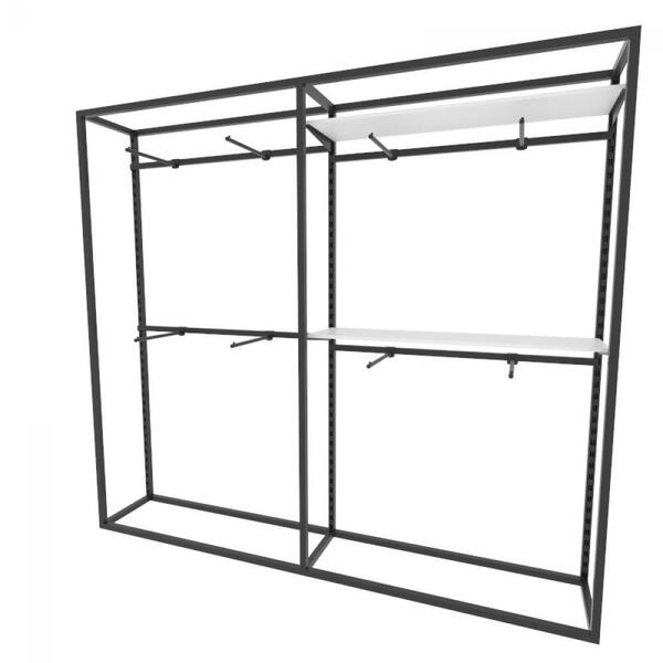 Arara Closet, Estilo Industrial, Guarda Roupas Aberto Com 20