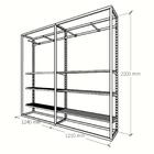 Arara Closet, Estilo Industrial, Guarda Roupas Aberto Com 20