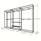 Arara Closet, Estilo Industrial, Guarda Roupas Aberto Com 21