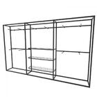 Arara Closet, Estilo Industrial, Guarda Roupas Aberto Com 21