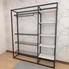 Arara Closet, Estilo Industrial, Guarda Roupas Aberto Com 21