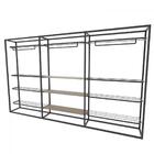 Arara Closet, Estilo Industrial, Guarda Roupas Aberto Com 21