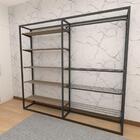 Arara Closet, Estilo Industrial, Guarda Roupas Aberto Com 21