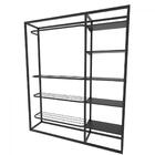 Arara Closet, Estilo Industrial, Guarda Roupas Aberto Com 21