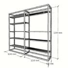 Arara Closet, Estilo Industrial, Guarda Roupas Aberto Com 21