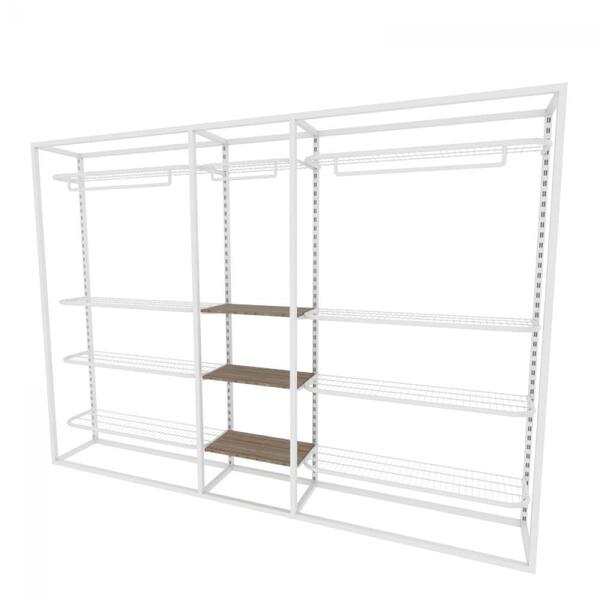 Arara Closet, Estilo Industrial, Guarda Roupas Aberto Com 21