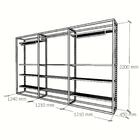 Arara Closet, Estilo Industrial, Guarda Roupas Aberto Com 21