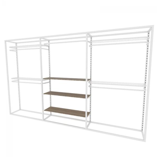 Arara Closet, Estilo Industrial, Guarda Roupas Aberto Com 21