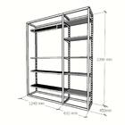 Arara Closet, Estilo Industrial, Guarda Roupas Aberto Com 21