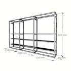 Arara Closet, Estilo Industrial, Guarda Roupas Aberto Com 21